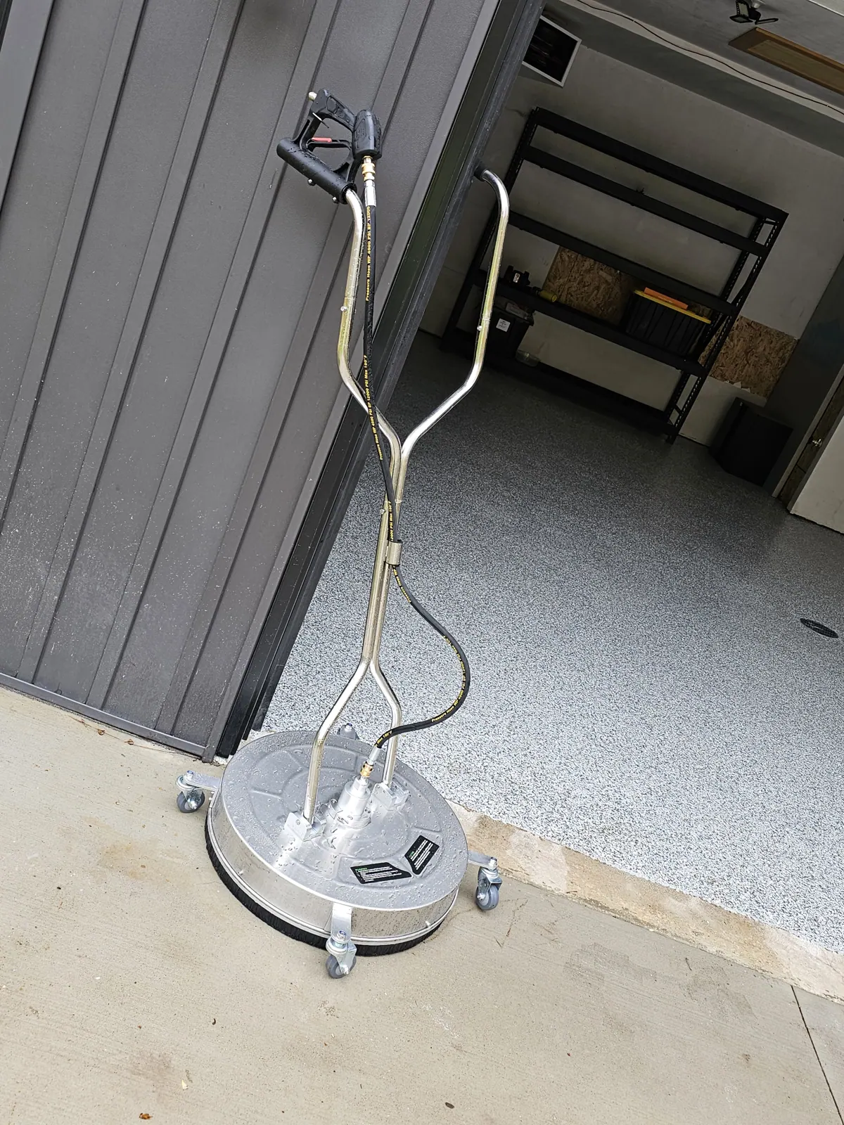 Our surface cleaner, used for even, streak-free concrete cleaning by DC Coatings